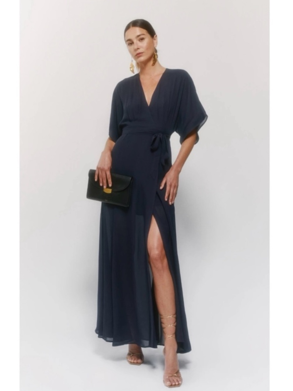 Reformation Winslow Dress in Navy